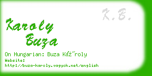 karoly buza business card